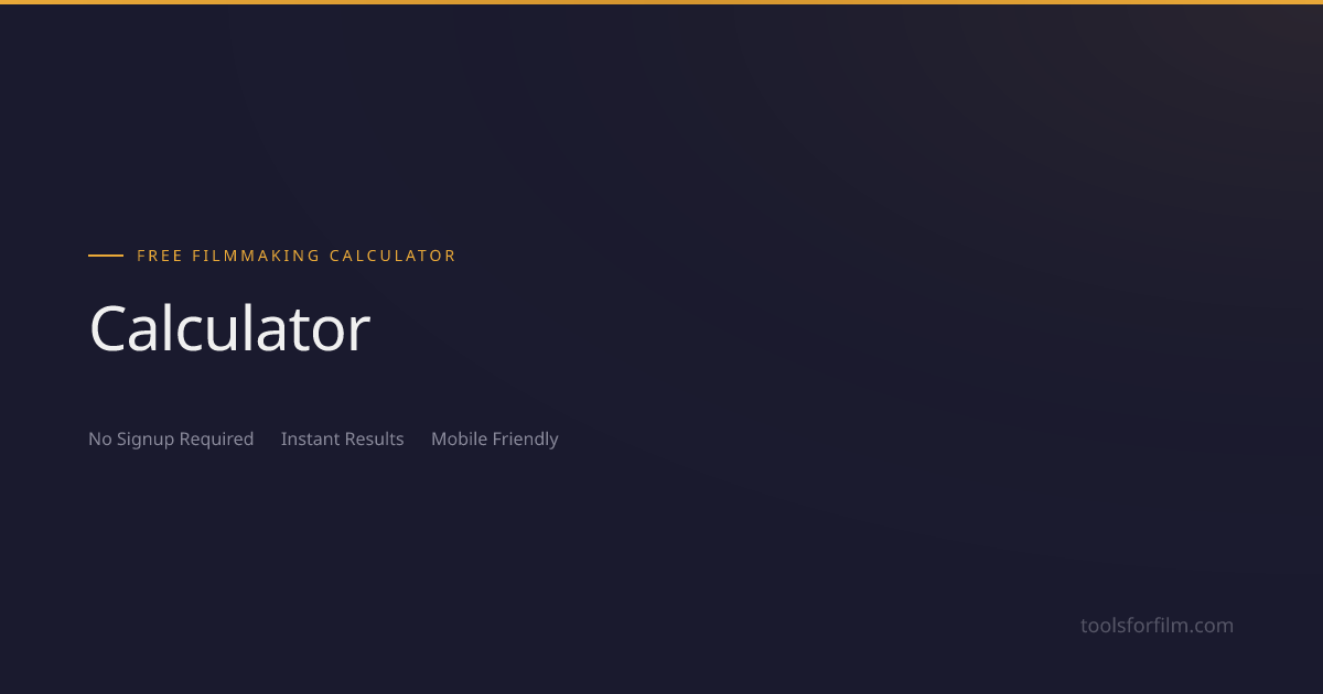ISO Noise Estimator - Free Filmmaking Calculator | Tools for Film